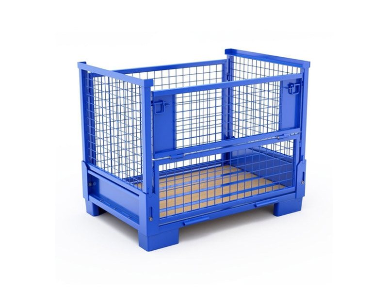 Steel cage pallet used for handling loose and irregular components