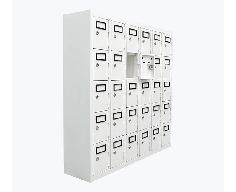 Steel staff lockers with multiple secure compartments